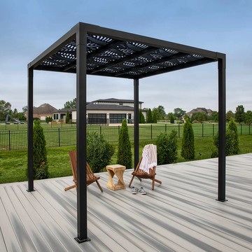 PERLITA OUTDOOR PERGOLA FOR GARDEN ,TERRACE (BLACK)